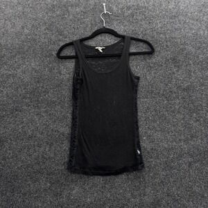 Aeropostale Black Lace Trim Tank Top Womens Small Y2K Fairy Grunge Cami